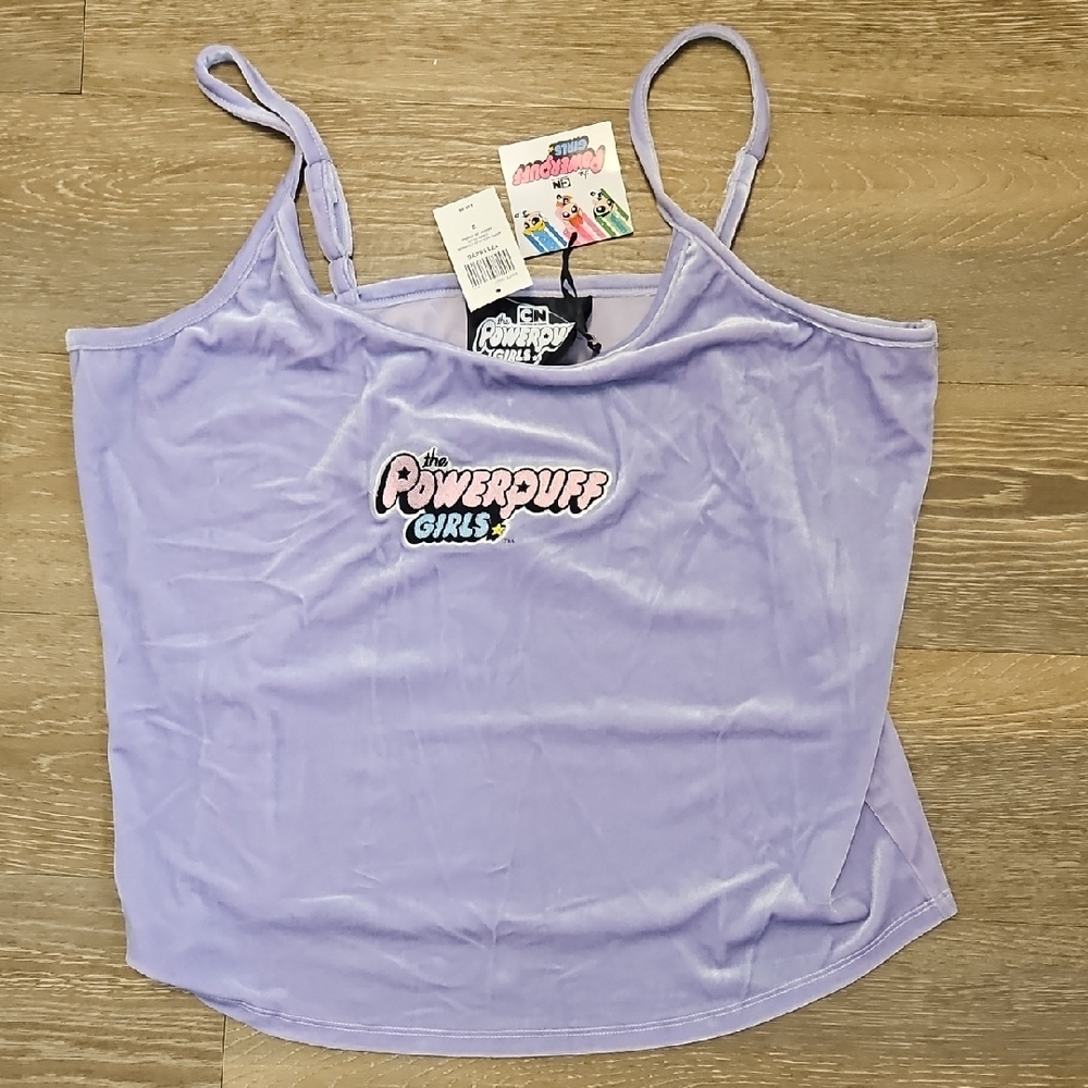 Hot Topic 2X Powerpuff Purple and Blue Camisole Crop Top NWT